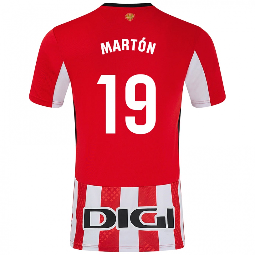 Niño Camiseta Javier Martón #19 Rojo Blanco 1ª Equipación 2024/25 La Camisa México