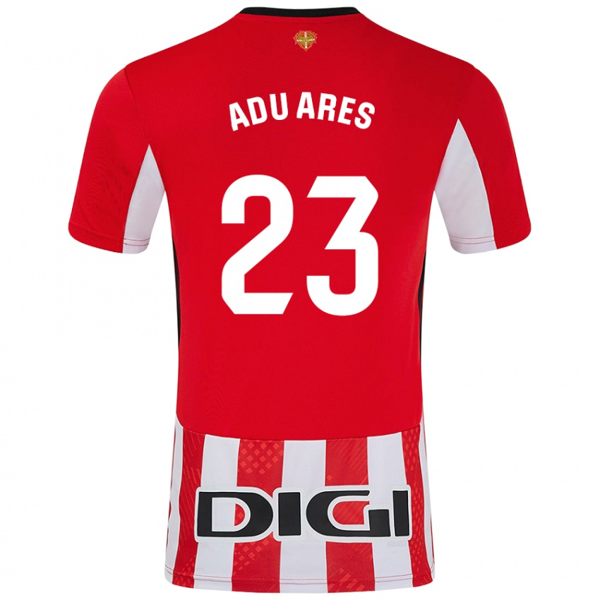 Niño Camiseta Adu Ares #23 Rojo Blanco 1ª Equipación 2024/25 La Camisa México