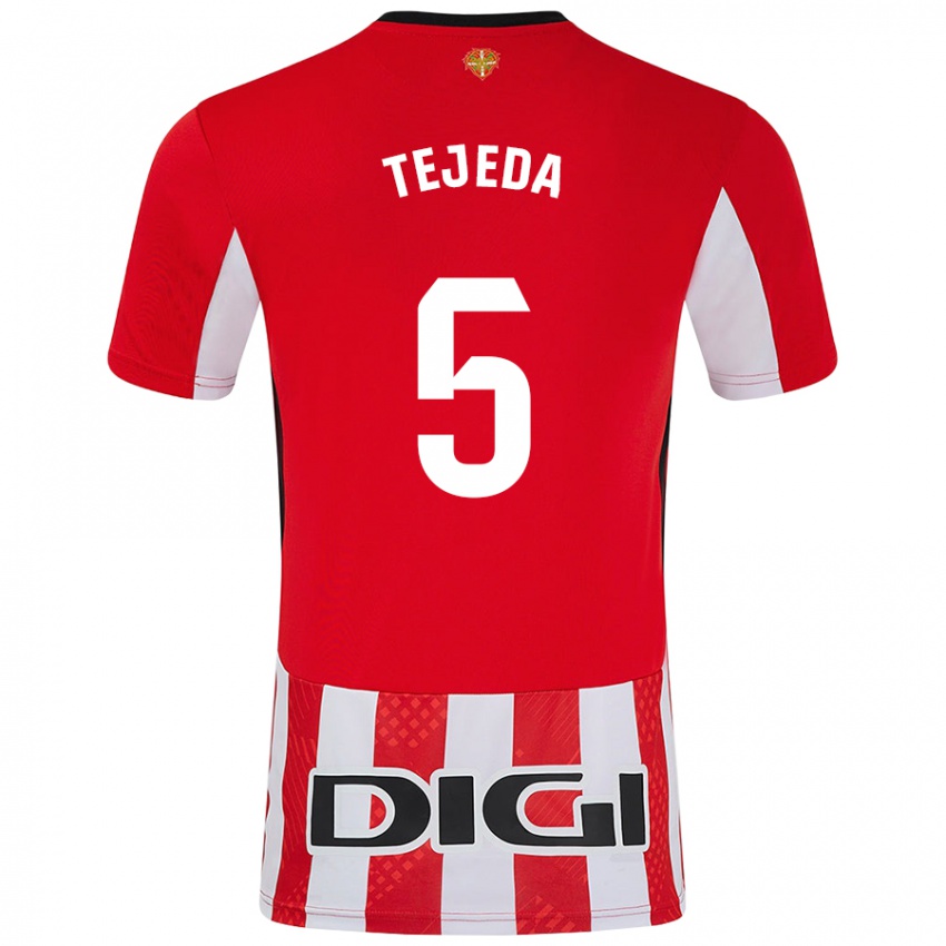 Niño Camiseta Diego Tejeda #5 Rojo Blanco 1ª Equipación 2024/25 La Camisa México