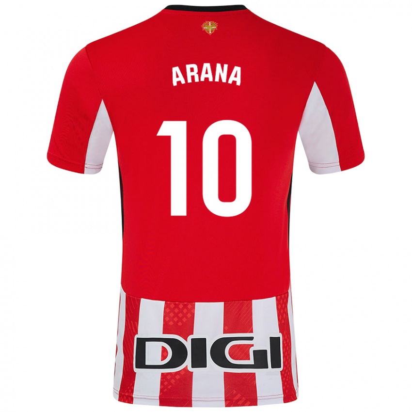 Niño Camiseta Paula Arana Montes #10 Rojo Blanco 1ª Equipación 2024/25 La Camisa México