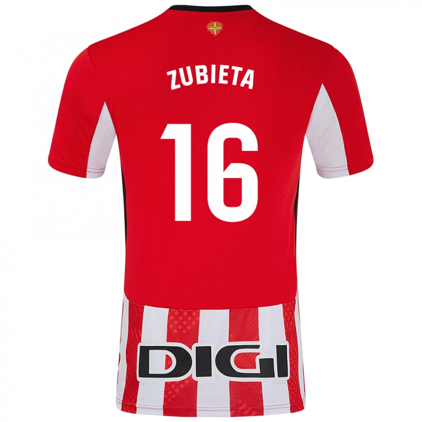 Niño Camiseta Maite Zubieta Arambarri #16 Rojo Blanco 1ª Equipación 2024/25 La Camisa México