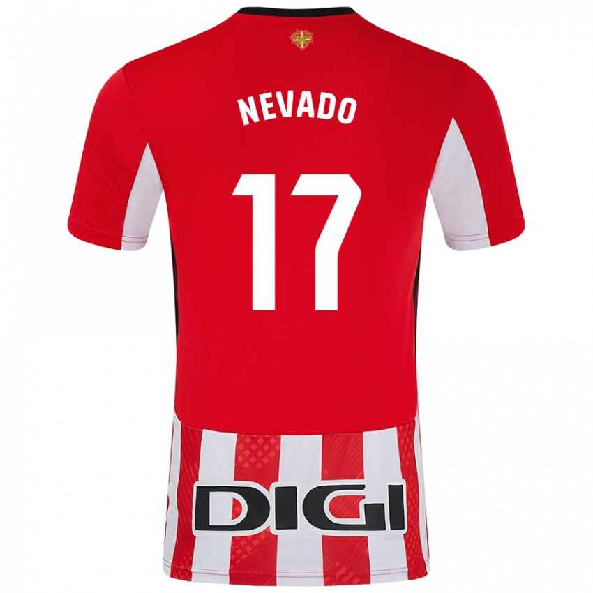 Niño Camiseta Nerea Nevado Gómez #17 Rojo Blanco 1ª Equipación 2024/25 La Camisa México