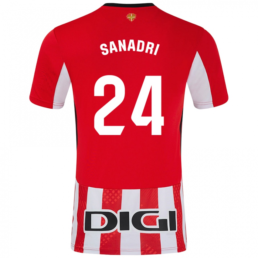 Niño Camiseta Sanadri #24 Rojo Blanco 1ª Equipación 2024/25 La Camisa México