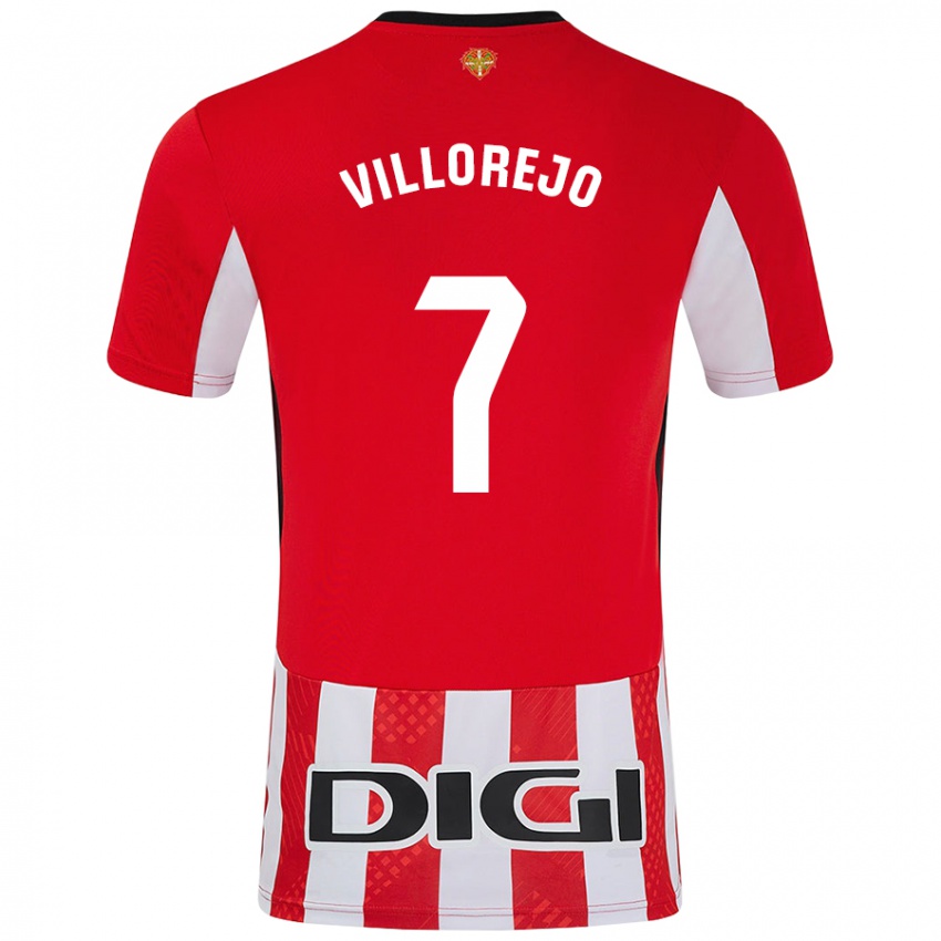 Niño Camiseta Ardaitz Villorejo #7 Rojo Blanco 1ª Equipación 2024/25 La Camisa México