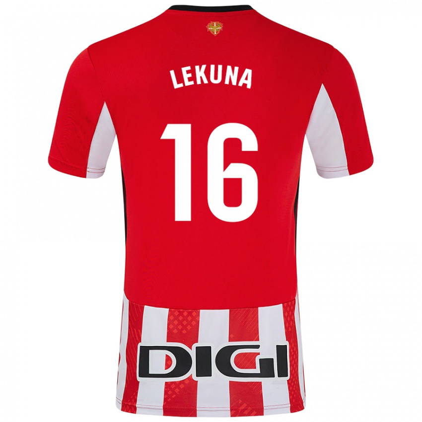 Niño Camiseta Adrián Lekuna #16 Rojo Blanco 1ª Equipación 2024/25 La Camisa México