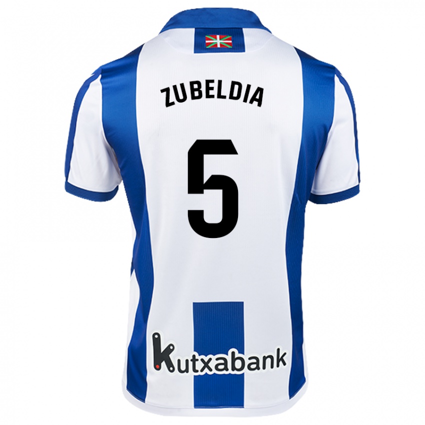 Niño Camiseta Igor Zubeldia #5 Blanco Azul 1ª Equipación 2024/25 La Camisa México