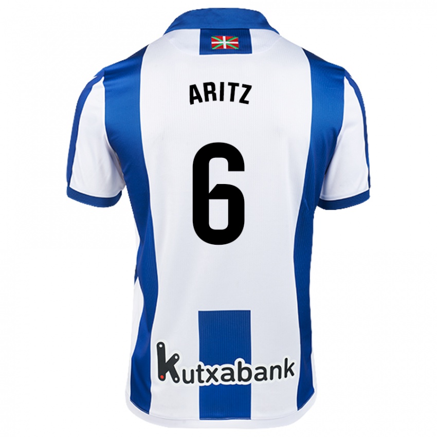 Niño Camiseta Aritz Elustondo #6 Blanco Azul 1ª Equipación 2024/25 La Camisa México