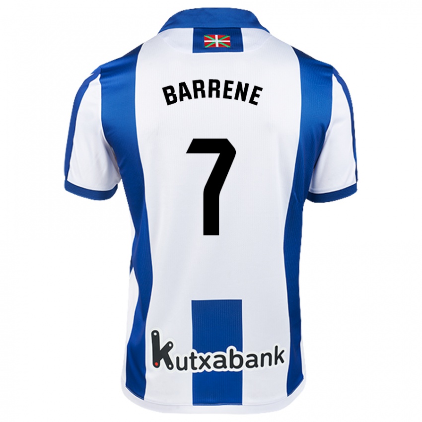 Niño Camiseta Ander Barrene #7 Blanco Azul 1ª Equipación 2024/25 La Camisa México