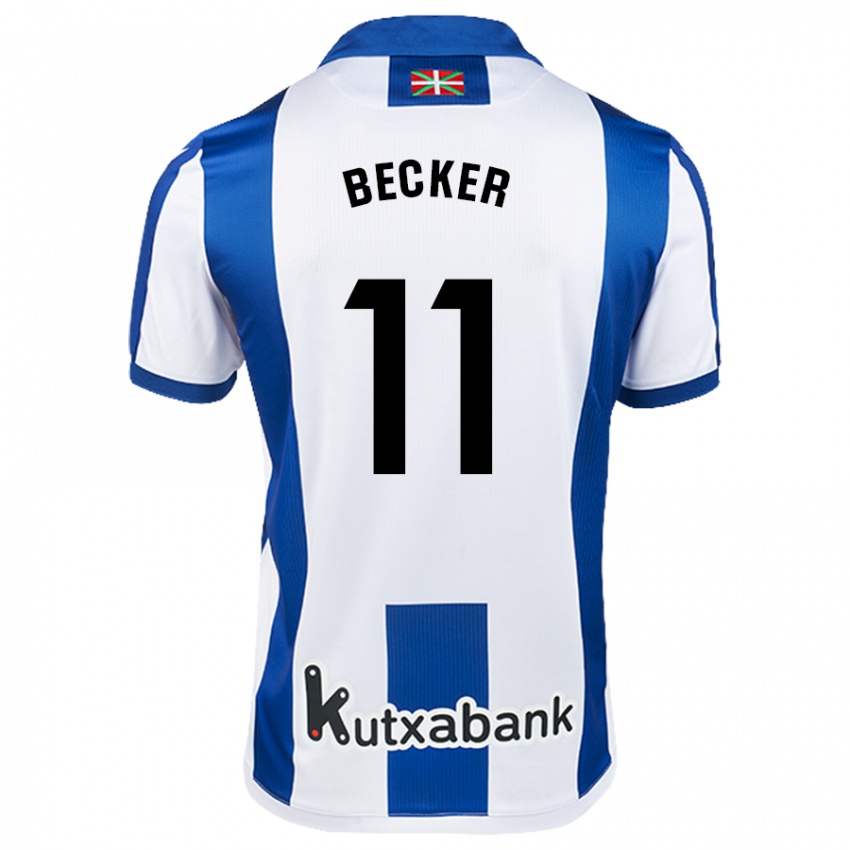 Niño Camiseta Sheraldo Becker #11 Blanco Azul 1ª Equipación 2024/25 La Camisa México