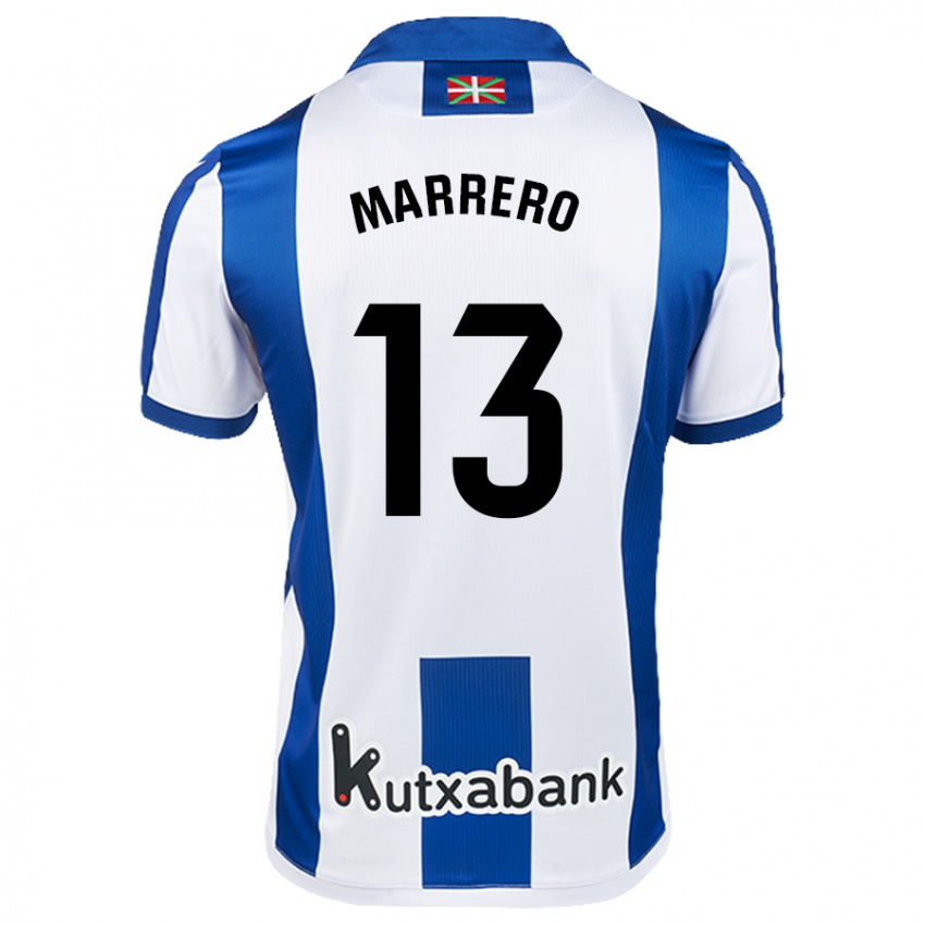 Niño Camiseta Unai Marrero #13 Blanco Azul 1ª Equipación 2024/25 La Camisa México