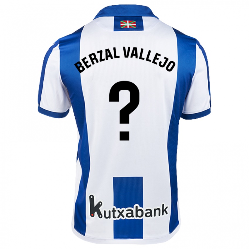 Niño Camiseta Asier Berzal Vallejo #0 Blanco Azul 1ª Equipación 2024/25 La Camisa México