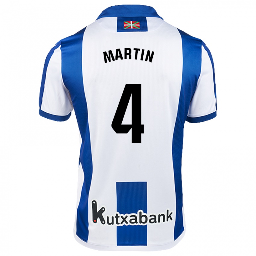 Niño Camiseta Jon Martín #4 Blanco Azul 1ª Equipación 2024/25 La Camisa México