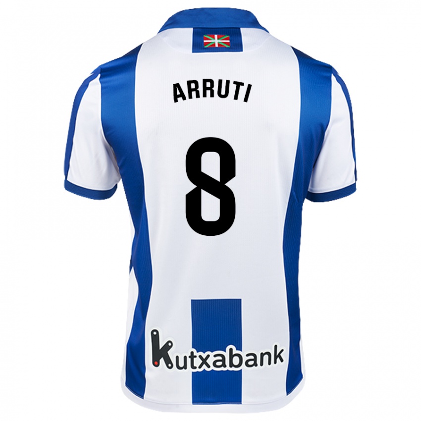 Niño Camiseta Martín Arruti #8 Blanco Azul 1ª Equipación 2024/25 La Camisa México