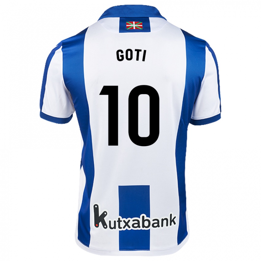 Niño Camiseta Mikel Goti #10 Blanco Azul 1ª Equipación 2024/25 La Camisa México