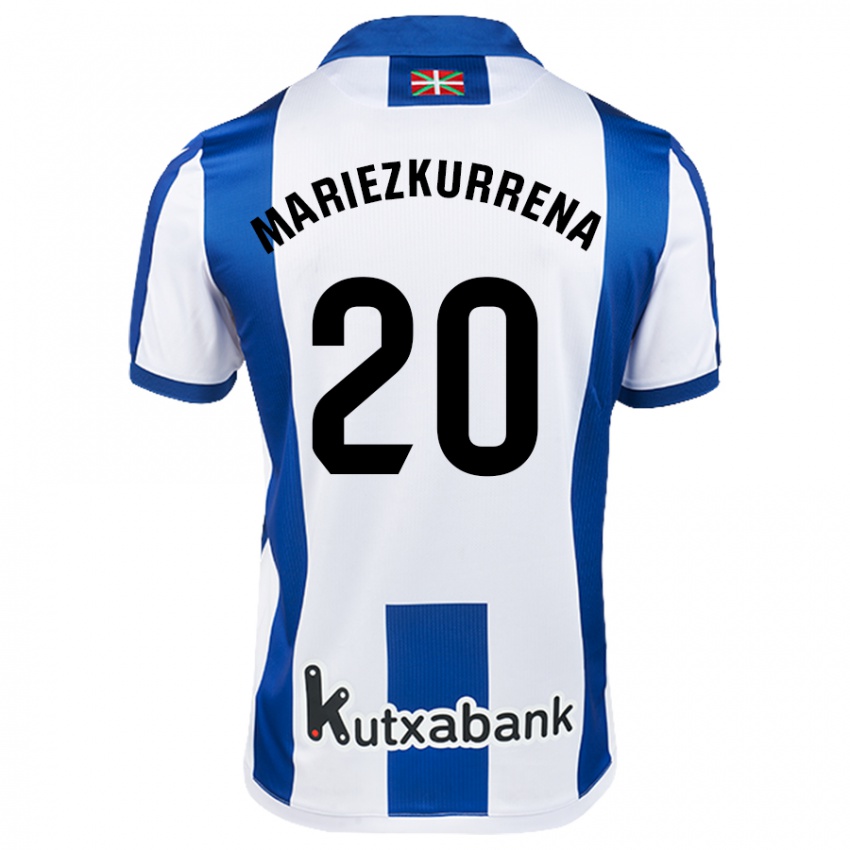 Niño Camiseta Arkaitz Mariezkurrena #20 Blanco Azul 1ª Equipación 2024/25 La Camisa México