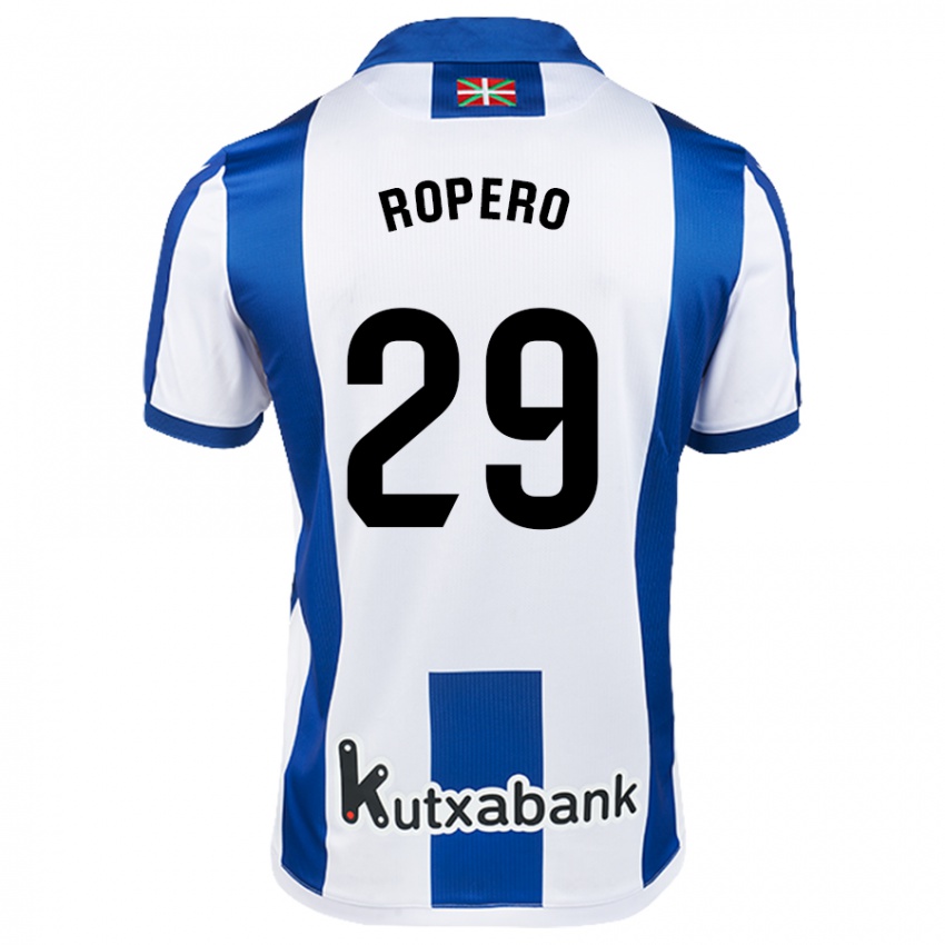 Niño Camiseta Iker Ropero #29 Blanco Azul 1ª Equipación 2024/25 La Camisa México