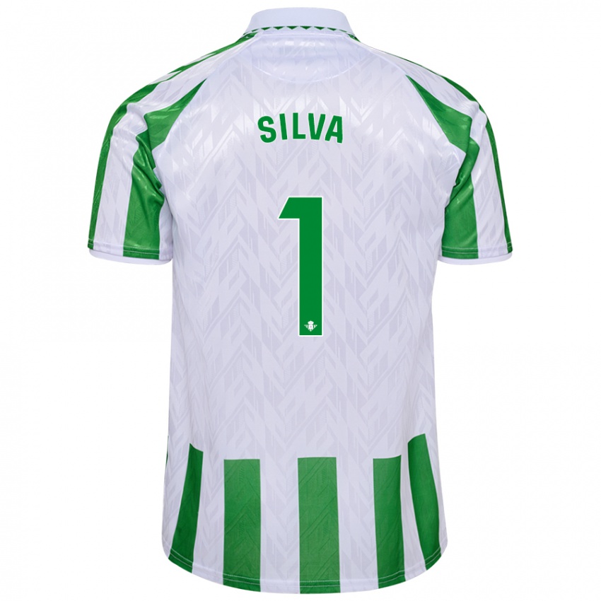 Niño Camiseta Rui Silva #1 Verde Rayas Blancas 1ª Equipación 2024/25 La Camisa México