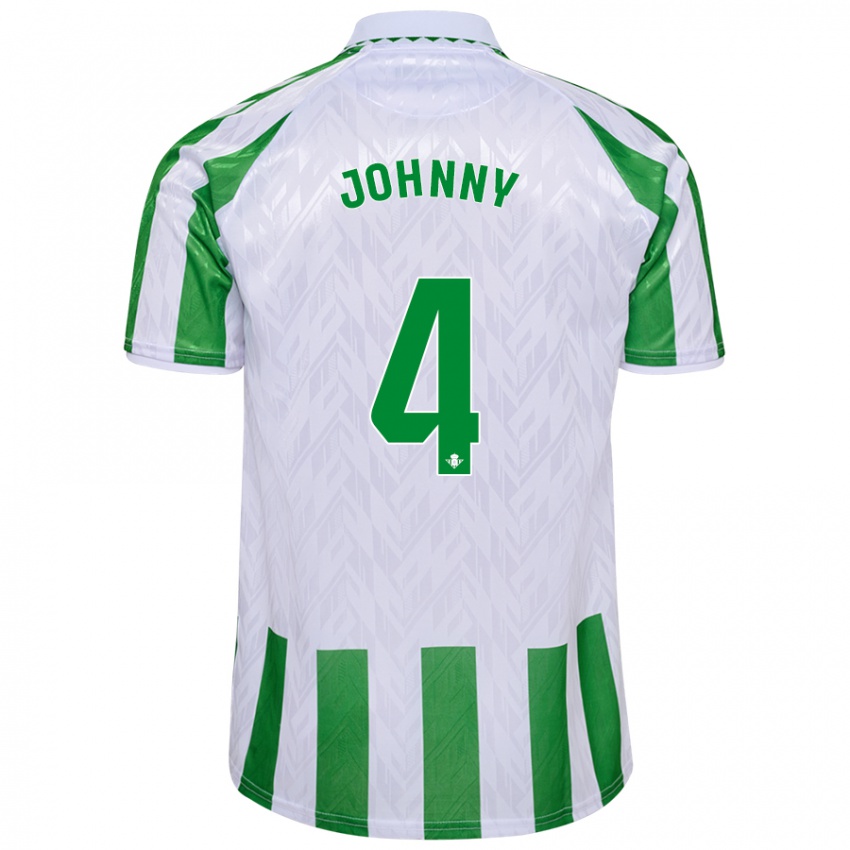 Niño Camiseta Johnny Cardoso #4 Verde Rayas Blancas 1ª Equipación 2024/25 La Camisa México