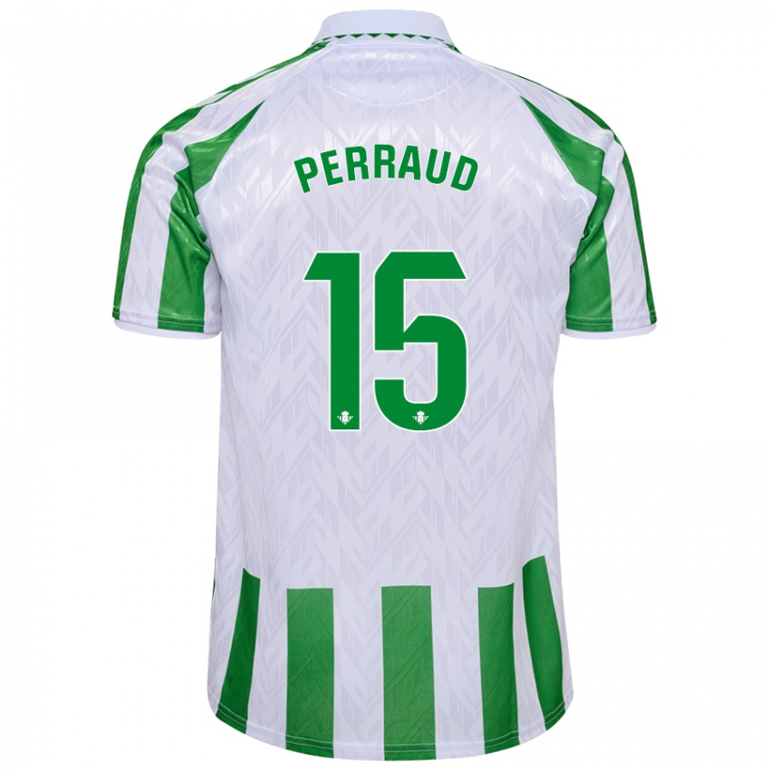 Niño Camiseta Romain Perraud #15 Verde Rayas Blancas 1ª Equipación 2024/25 La Camisa México