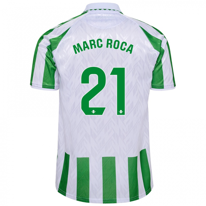 Niño Camiseta Marc Roca #21 Verde Rayas Blancas 1ª Equipación 2024/25 La Camisa México