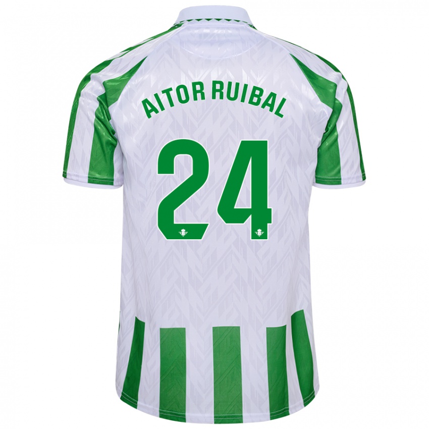 Niño Camiseta Aitor Ruibal #24 Verde Rayas Blancas 1ª Equipación 2024/25 La Camisa México