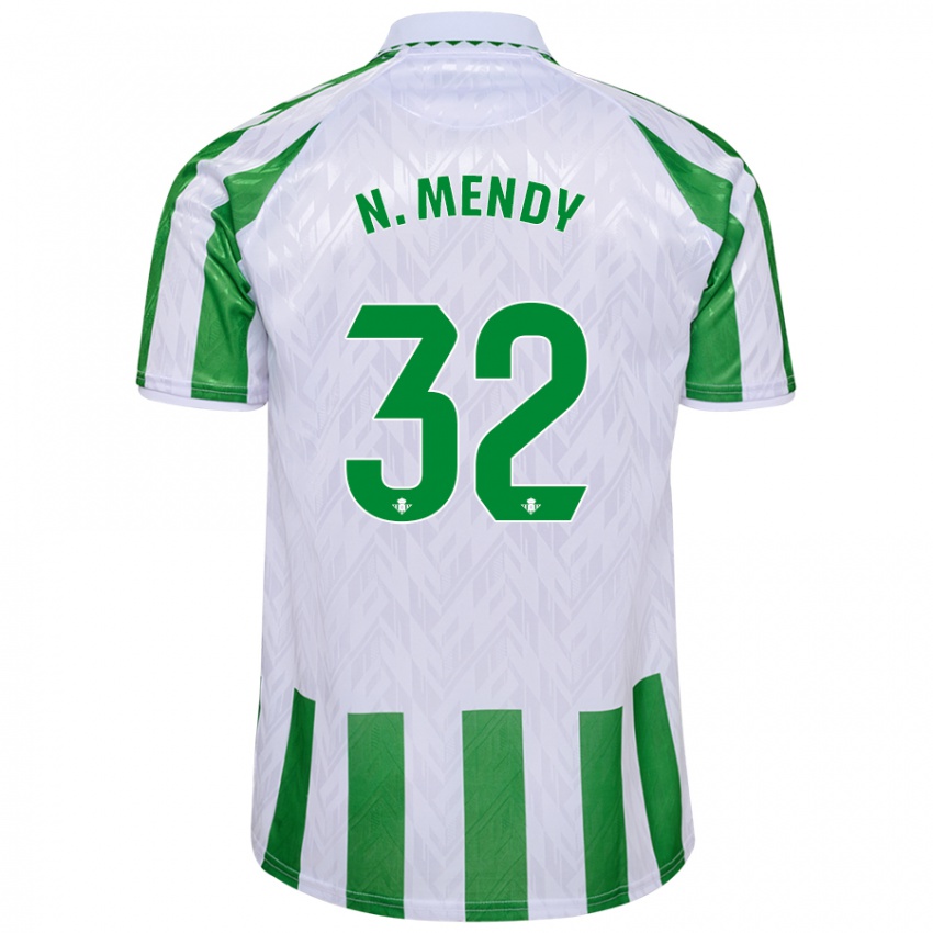 Niño Camiseta Nobel Mendy #32 Verde Rayas Blancas 1ª Equipación 2024/25 La Camisa México