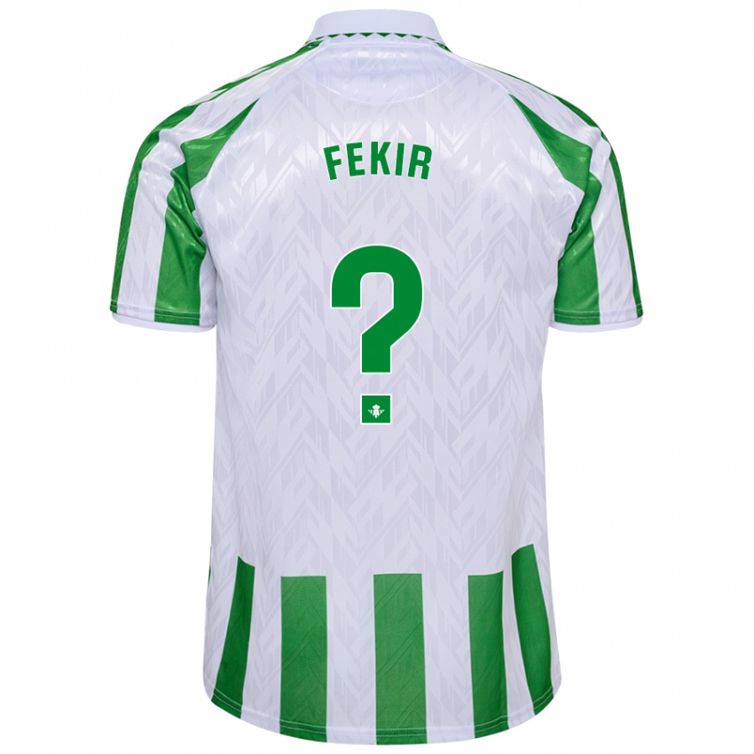 Niño Camiseta Yassin Fekir #0 Verde Rayas Blancas 1ª Equipación 2024/25 La Camisa México