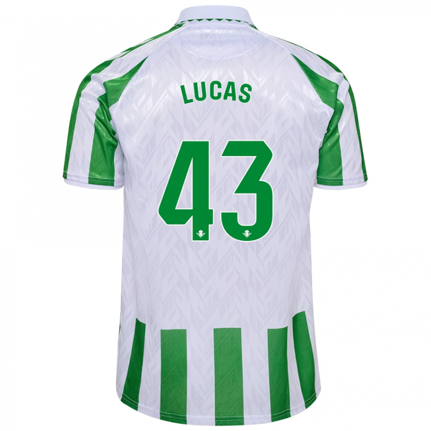 Niño Camiseta Lucas Alcázar #43 Verde Rayas Blancas 1ª Equipación 2024/25 La Camisa México