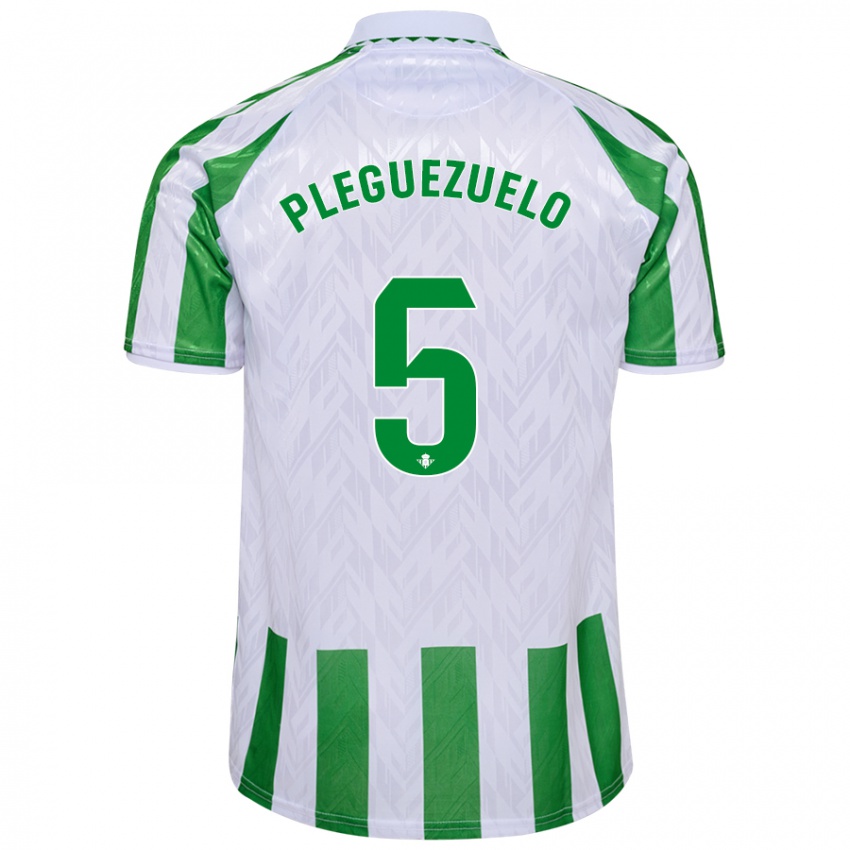 Niño Camiseta Xavi Pleguezuelo #5 Verde Rayas Blancas 1ª Equipación 2024/25 La Camisa México