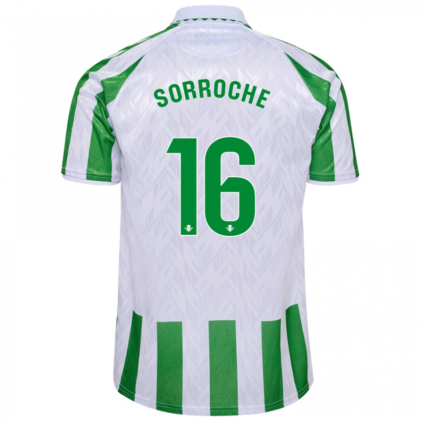 Niño Camiseta Ginés Sorroche #16 Verde Rayas Blancas 1ª Equipación 2024/25 La Camisa México