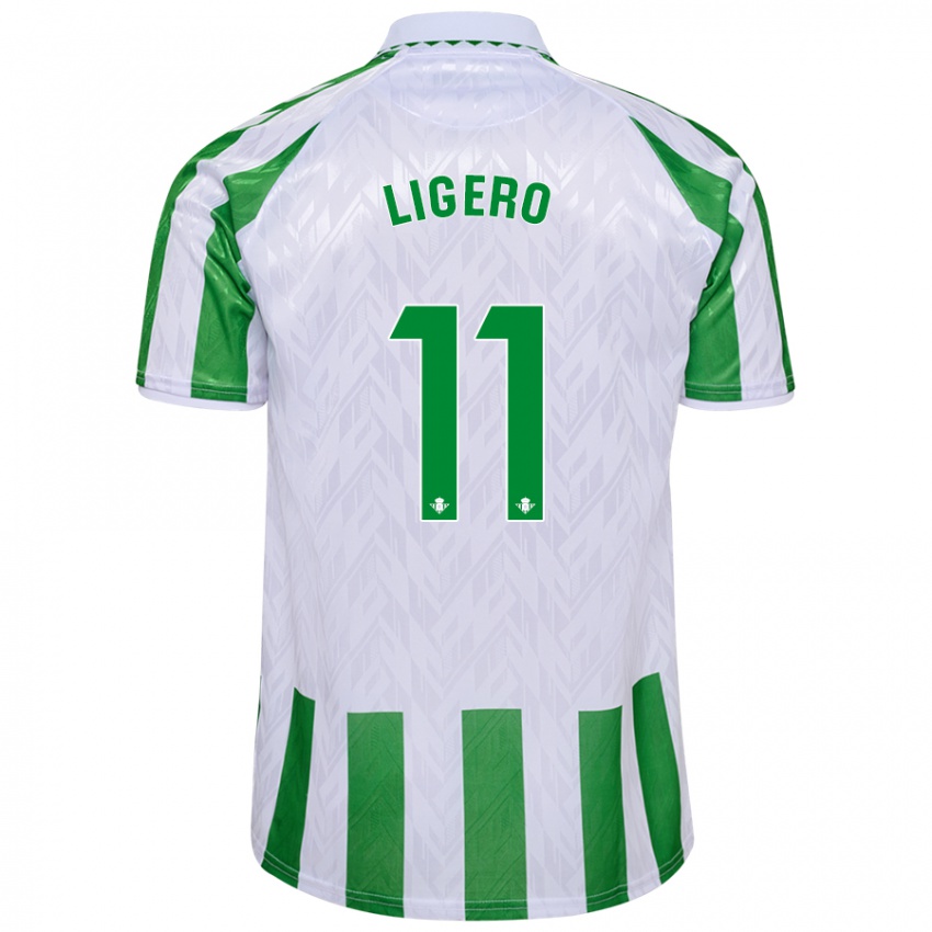 Niño Camiseta Nuria Ligero #11 Verde Rayas Blancas 1ª Equipación 2024/25 La Camisa México