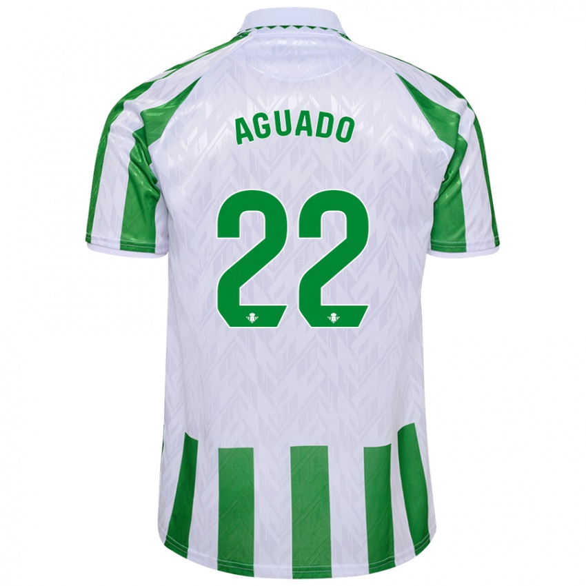 Niño Camiseta Julia Aguado Fernández #22 Verde Rayas Blancas 1ª Equipación 2024/25 La Camisa México