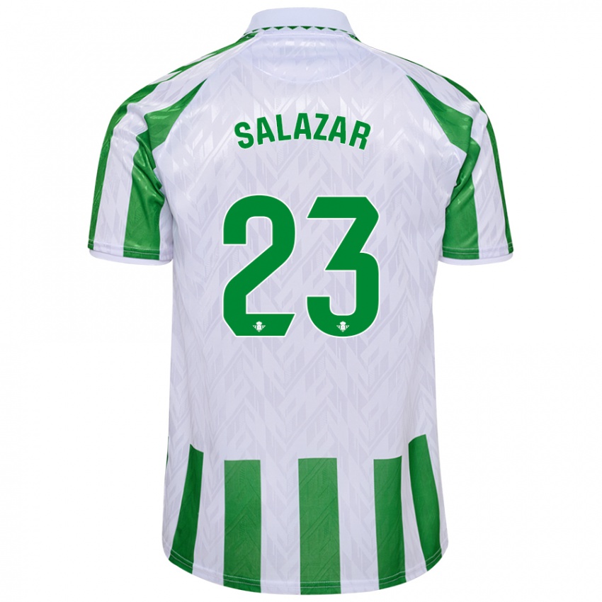 Niño Camiseta Noelia Salazar #23 Verde Rayas Blancas 1ª Equipación 2024/25 La Camisa México