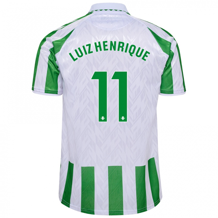 Niño Camiseta Luiz Henrique #11 Verde Rayas Blancas 1ª Equipación 2024/25 La Camisa México