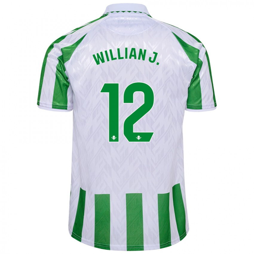 Niño Camiseta Willian José #12 Verde Rayas Blancas 1ª Equipación 2024/25 La Camisa México