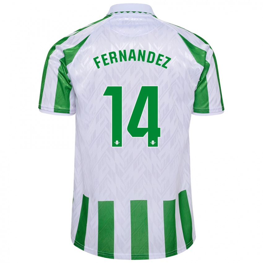 Niño Camiseta Quique Fernández #14 Verde Rayas Blancas 1ª Equipación 2024/25 La Camisa México