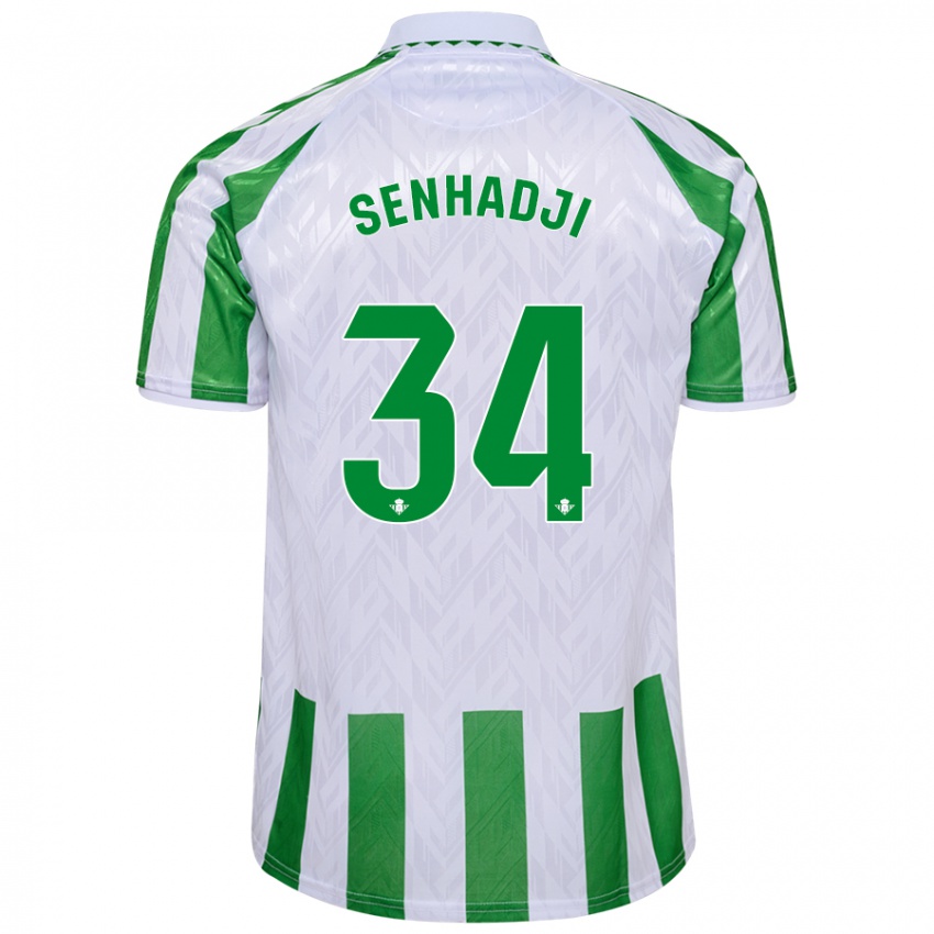 Niño Camiseta Yanis Senhadji #34 Verde Rayas Blancas 1ª Equipación 2024/25 La Camisa México