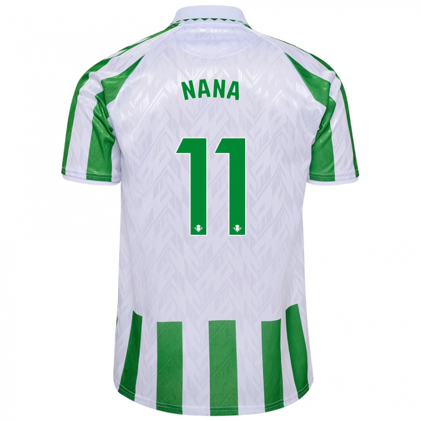 Niño Camiseta Nuria Ligero Fernández #11 Verde Rayas Blancas 1ª Equipación 2024/25 La Camisa México