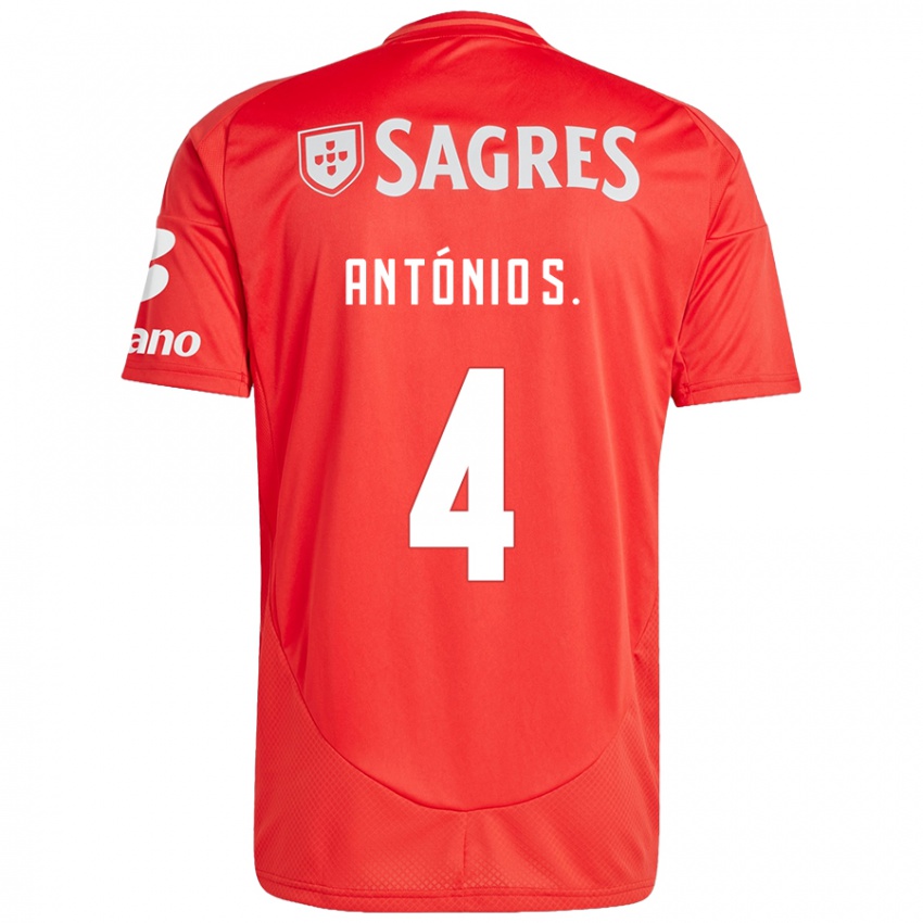 Niño Camiseta António Silva #4 Rojo Blanco 1ª Equipación 2024/25 La Camisa México