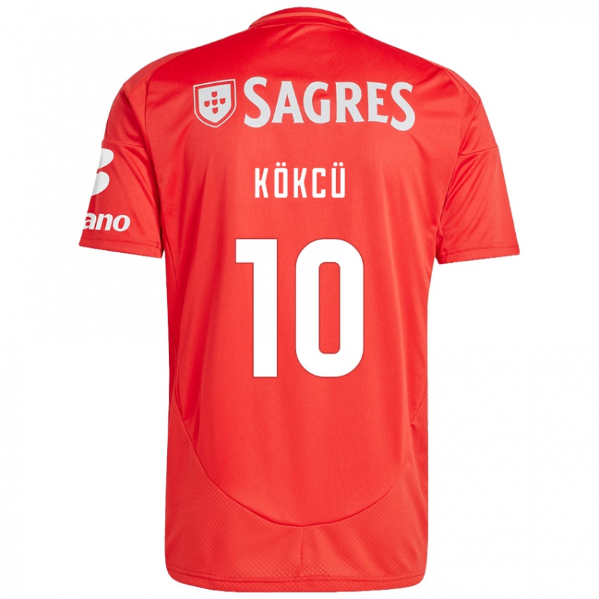 Niño Camiseta Orkun Kökcü #10 Rojo Blanco 1ª Equipación 2024/25 La Camisa México