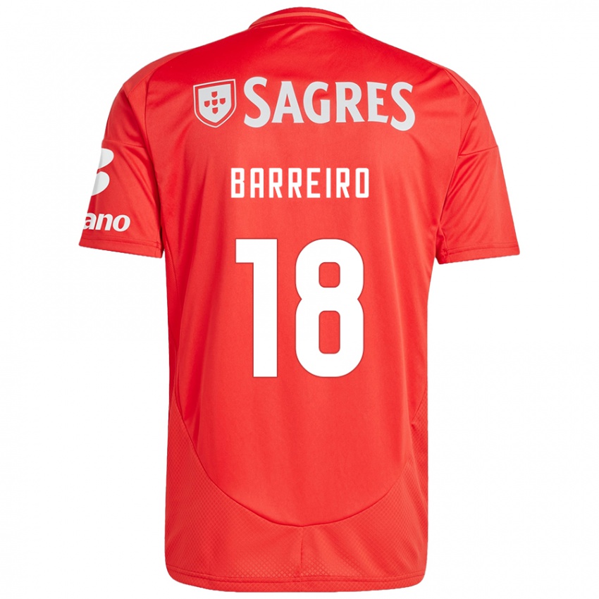 Niño Camiseta Leandro Barreiro #18 Rojo Blanco 1ª Equipación 2024/25 La Camisa México