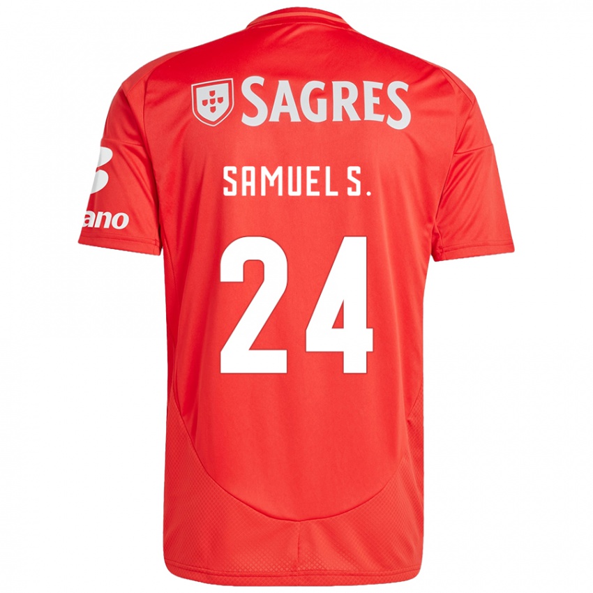 Niño Camiseta Samuel Soares #24 Rojo Blanco 1ª Equipación 2024/25 La Camisa México