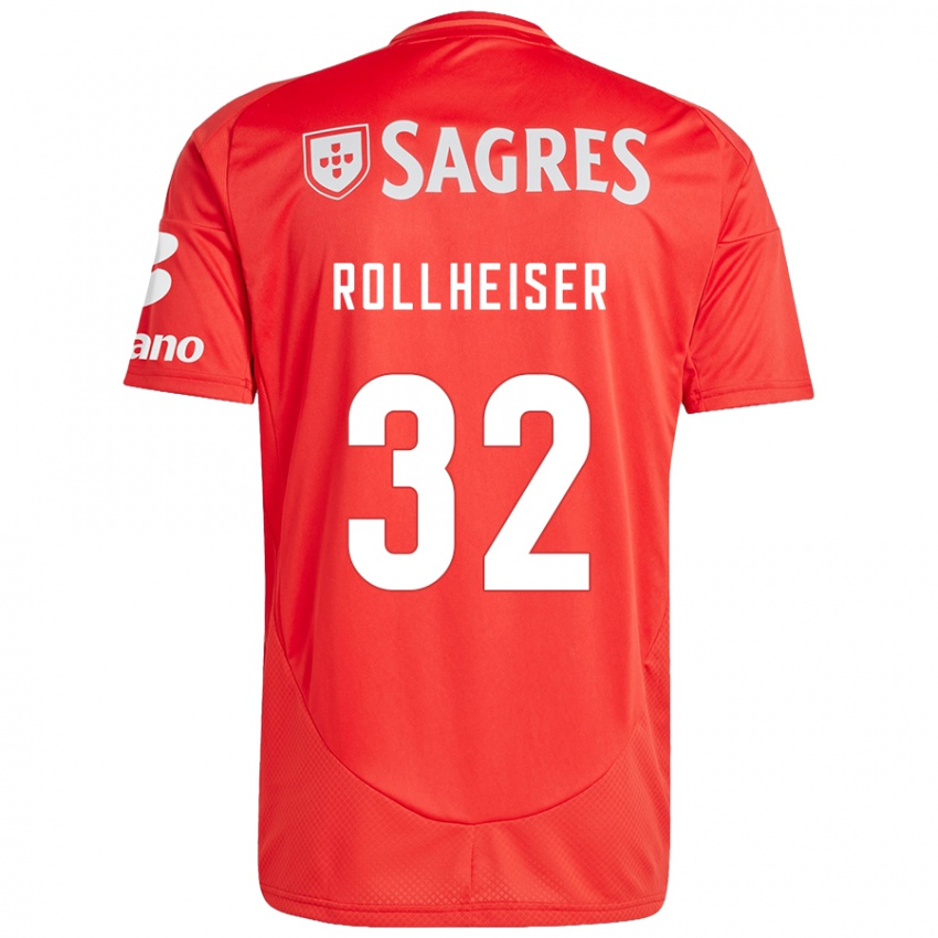 Niño Camiseta Benjamín Rollheiser #32 Rojo Blanco 1ª Equipación 2024/25 La Camisa México