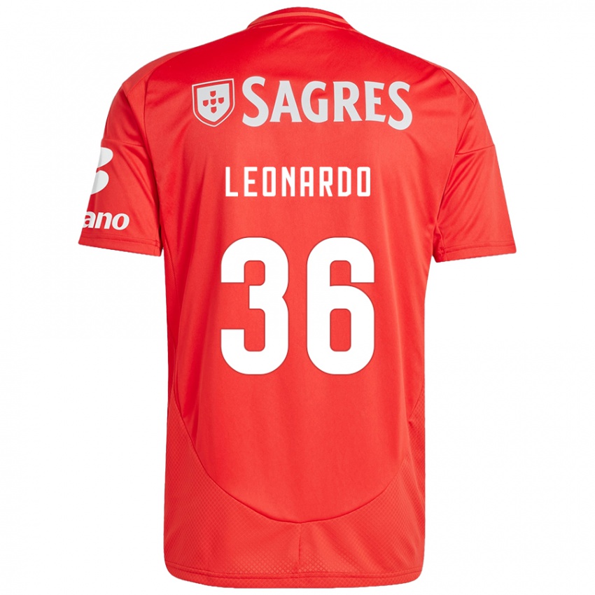 Niño Camiseta Marcos Leonardo #36 Rojo Blanco 1ª Equipación 2024/25 La Camisa México