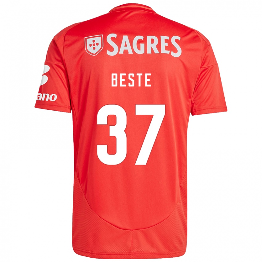 Niño Camiseta Jan-Niklas Beste #37 Rojo Blanco 1ª Equipación 2024/25 La Camisa México