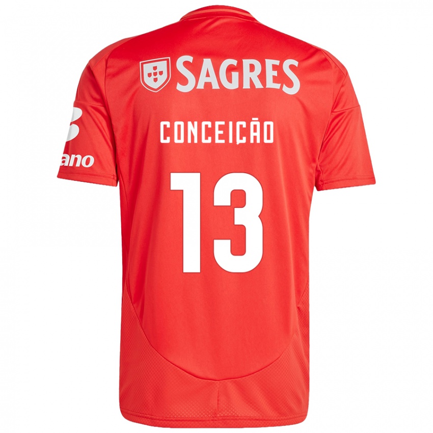 Niño Camiseta João Conceição #13 Rojo Blanco 1ª Equipación 2024/25 La Camisa México