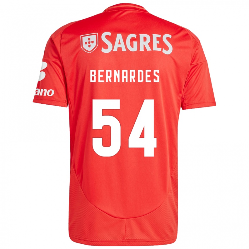 Niño Camiseta Bernardes #54 Rojo Blanco 1ª Equipación 2024/25 La Camisa México