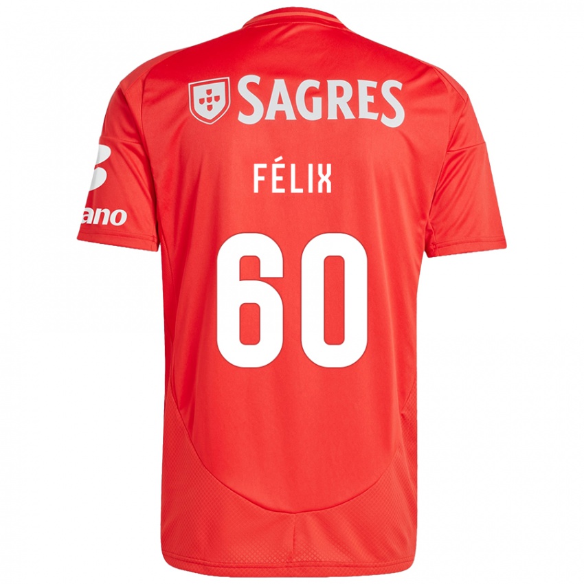 Niño Camiseta Nuno Félix #60 Rojo Blanco 1ª Equipación 2024/25 La Camisa México