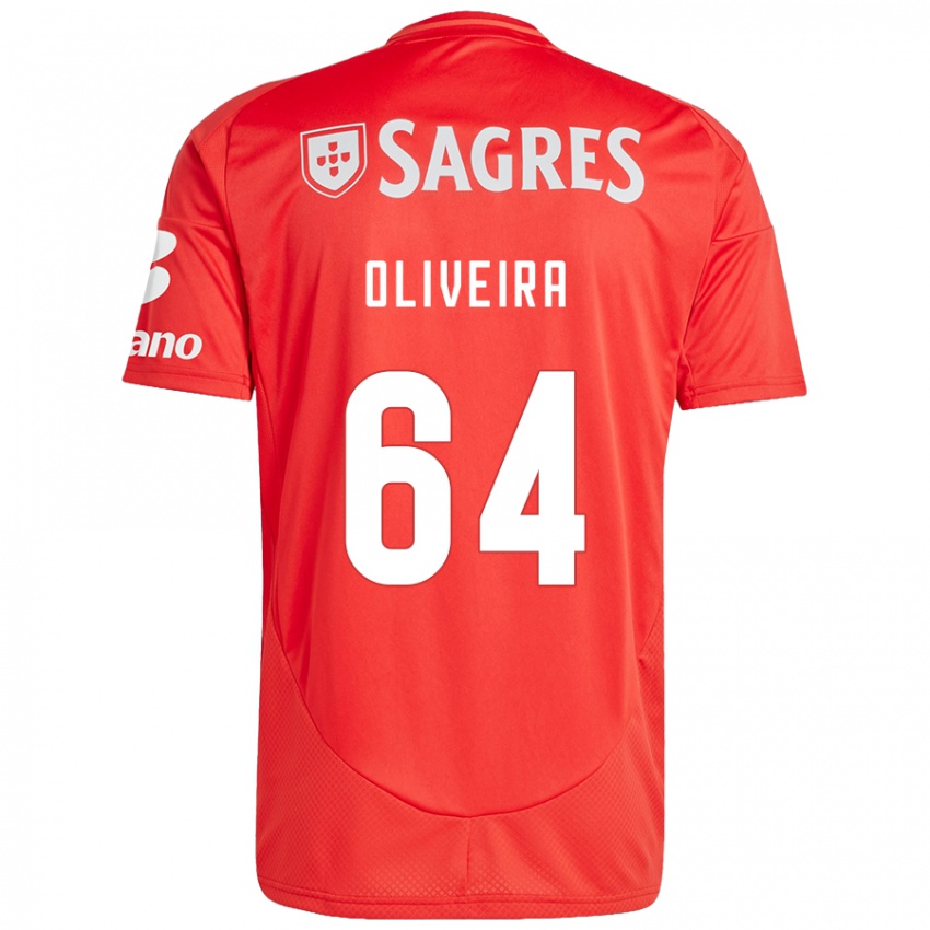 Niño Camiseta Gonçalo Oliveira #64 Rojo Blanco 1ª Equipación 2024/25 La Camisa México