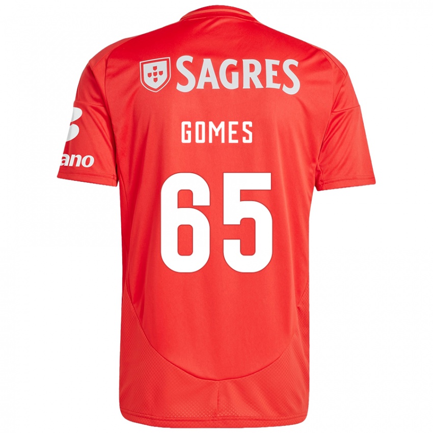 Niño Camiseta André Gomes #65 Rojo Blanco 1ª Equipación 2024/25 La Camisa México